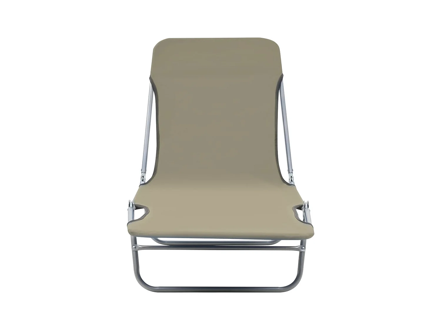 Chaises longues pliables 2 pcs Acier et tissu Taupe