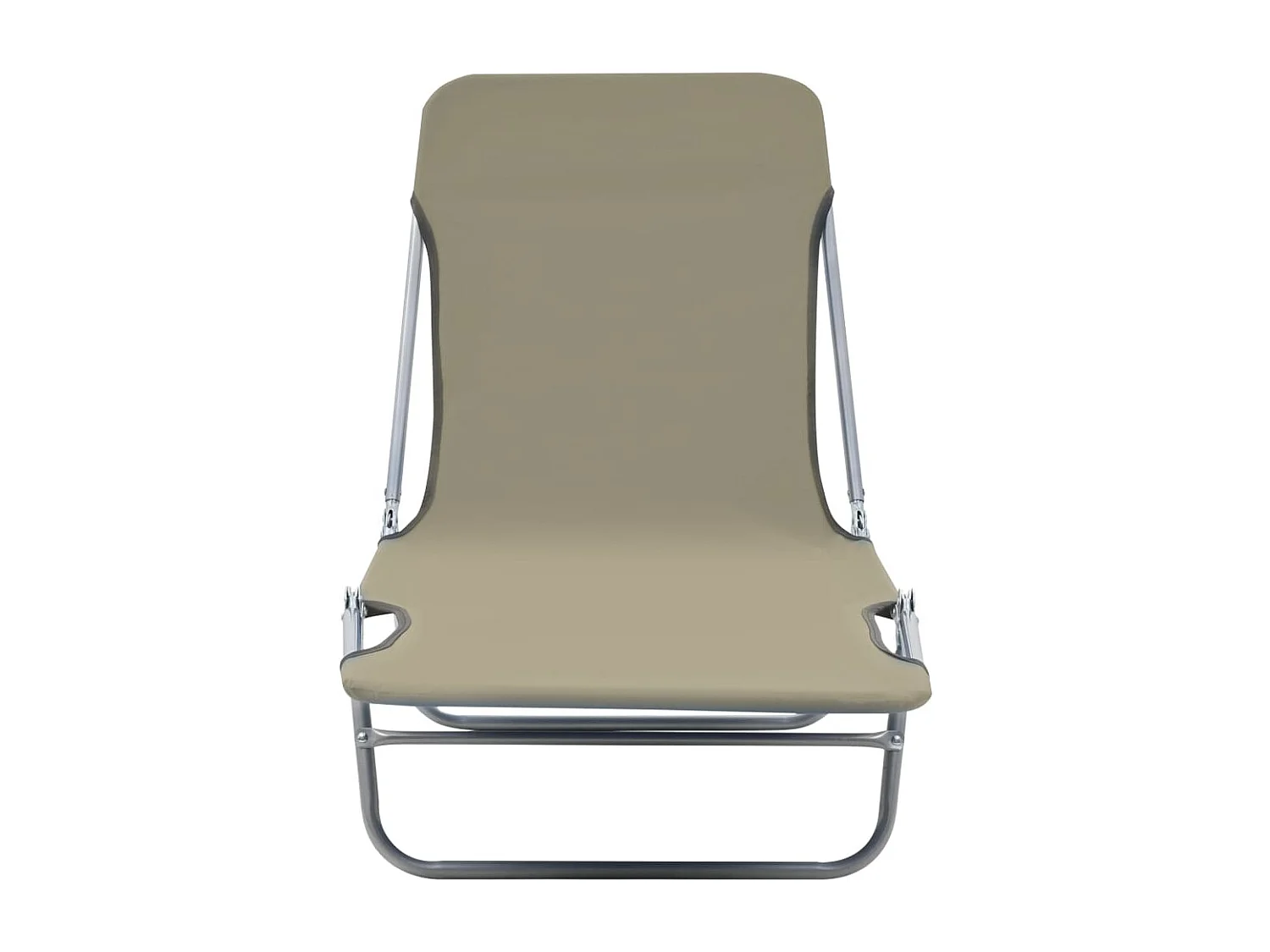 Chaises longues pliables 2 pcs Acier et tissu Taupe