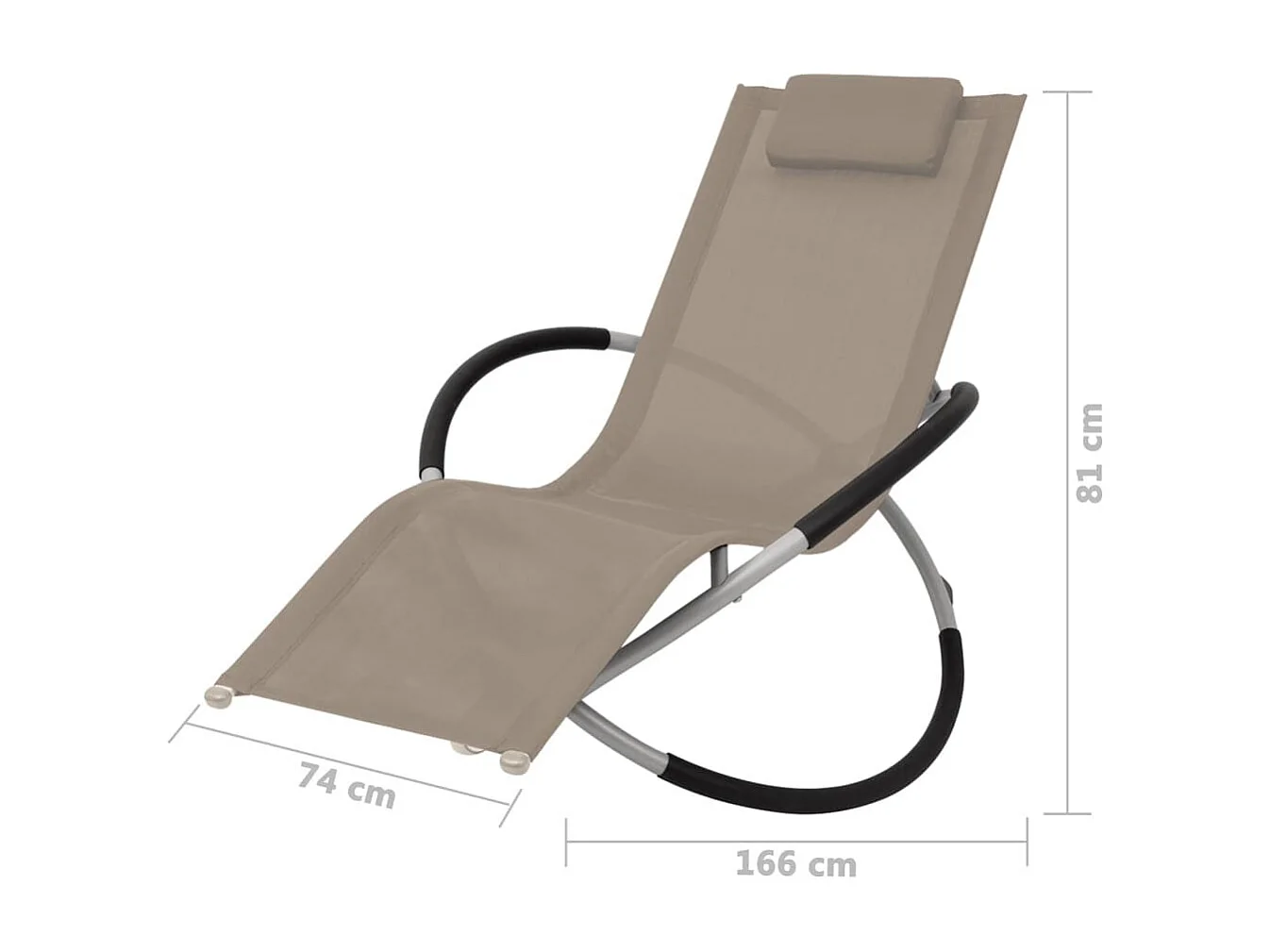 Chaise longue géométrique d'extérieur Acier Taupe