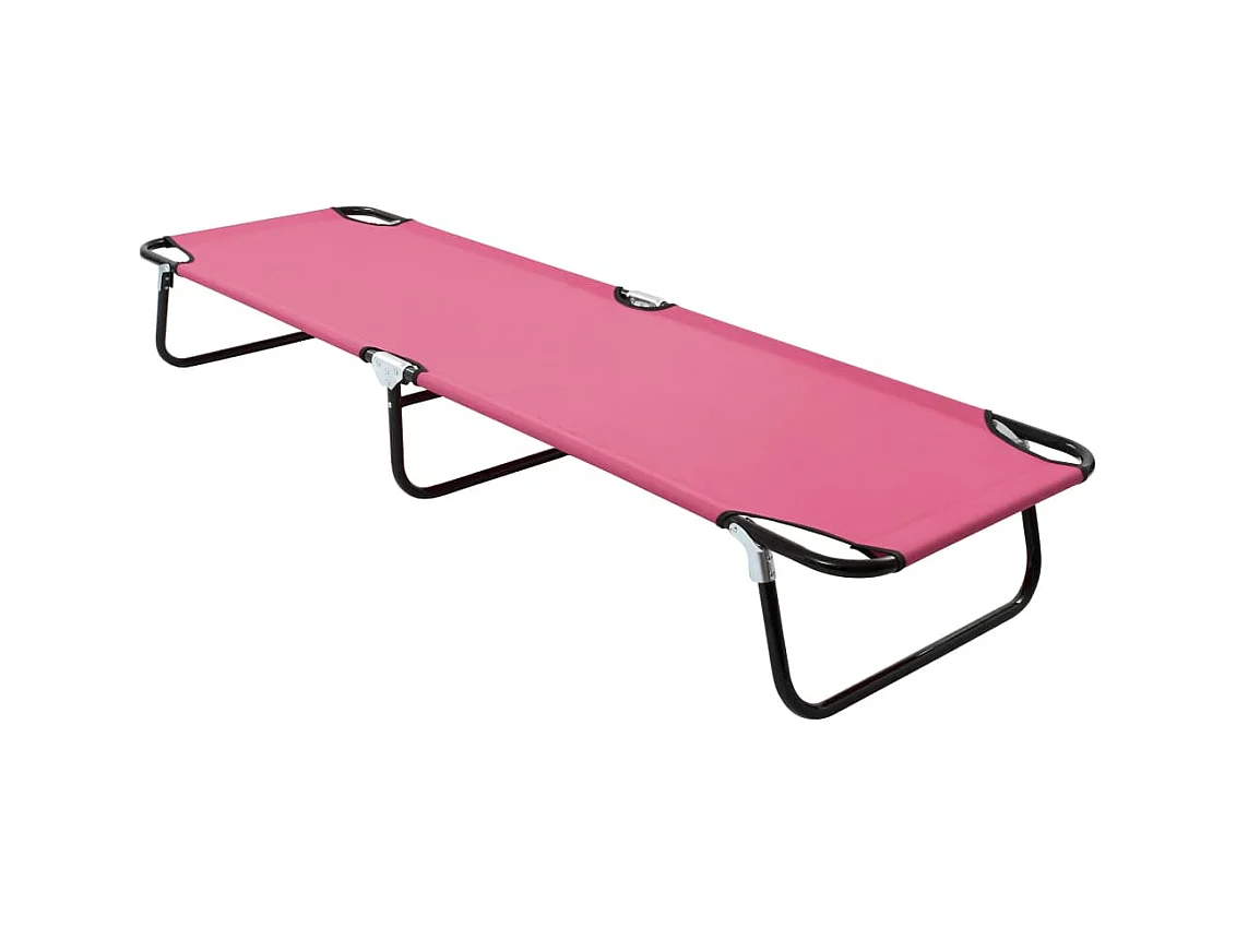 Chaise longue pliable Acier Rose