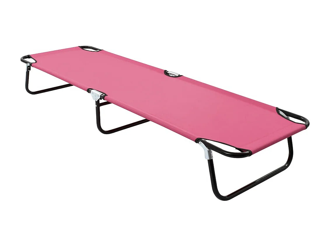 Chaise longue pliable Acier Rose