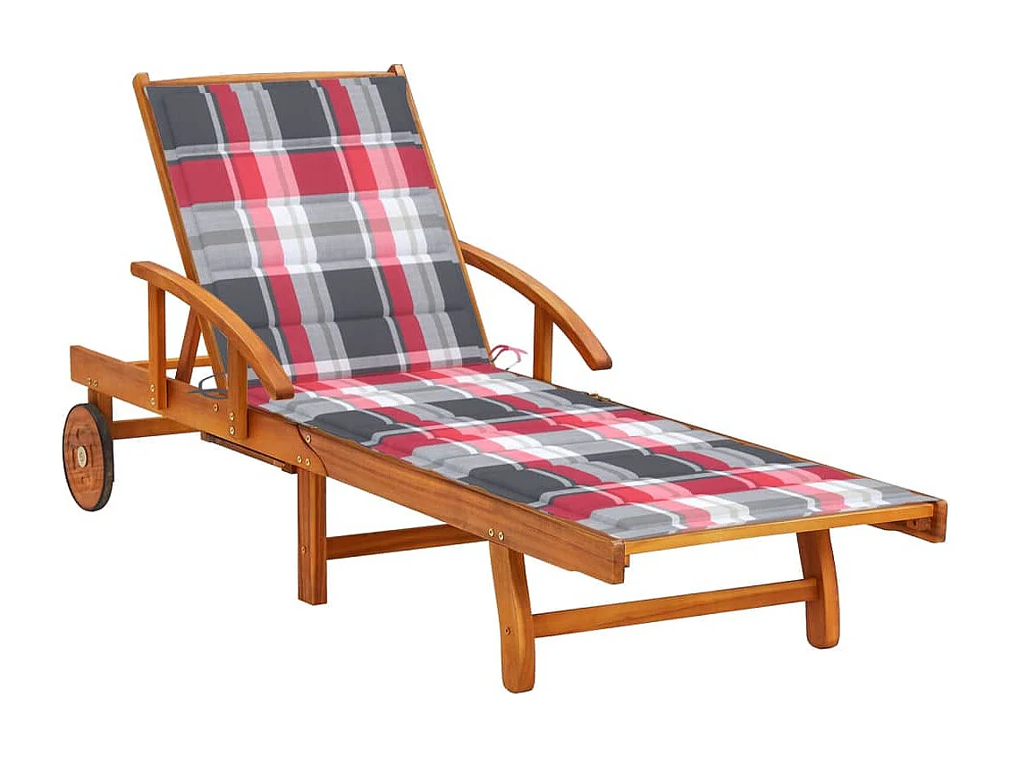 Chaise longue de jardin avec coussin Bois d'acacia solide 30