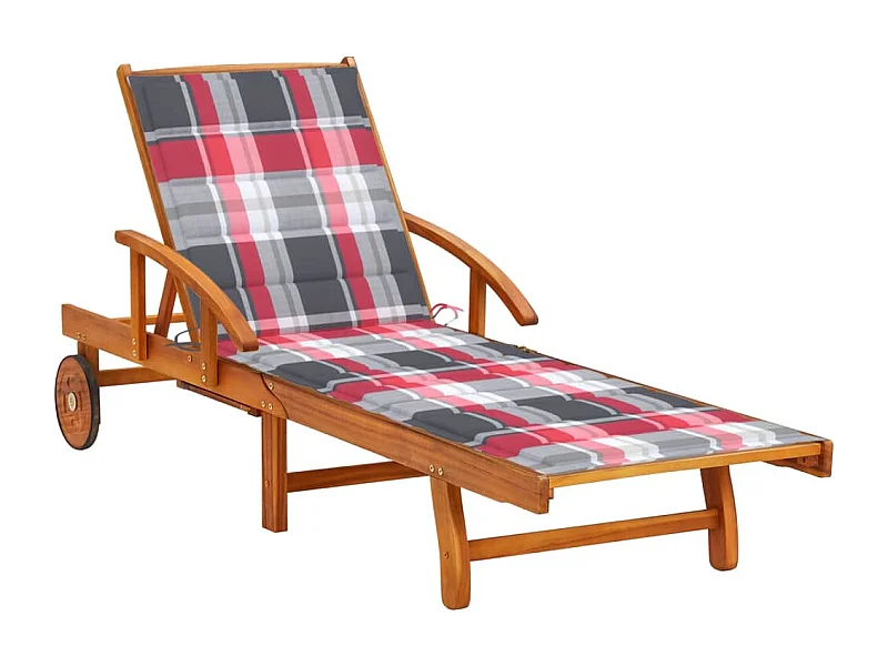 Chaise longue de jardin avec coussin Bois d'acacia solide 30