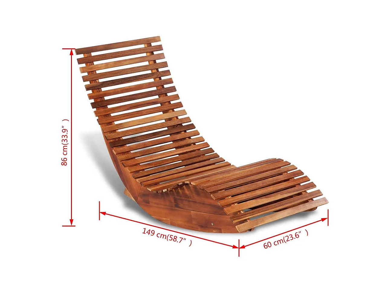 Chaise longue basculante Bois d'acacia