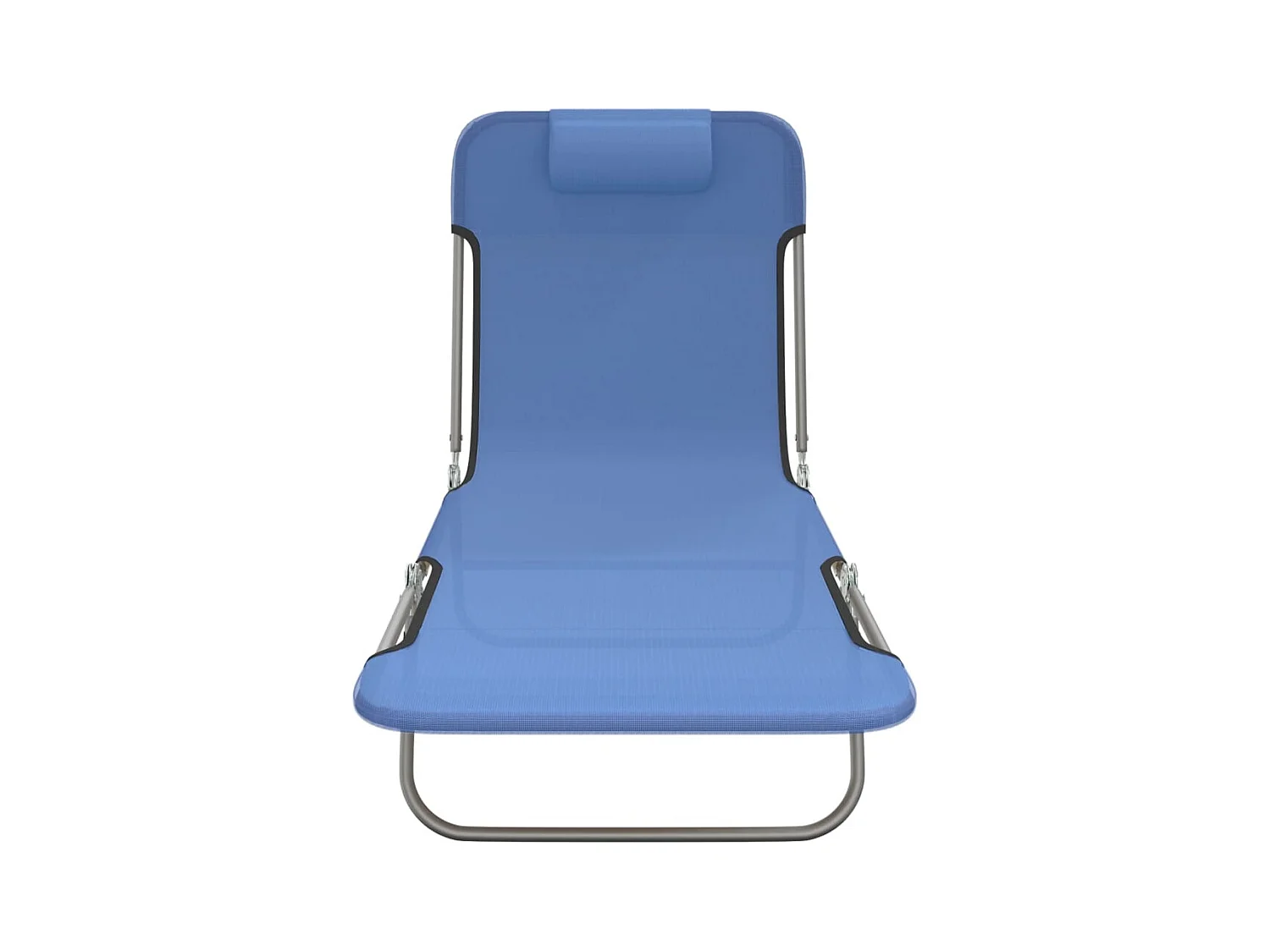 Chaises longues pliables 2 pcs bleu textilène et acier
