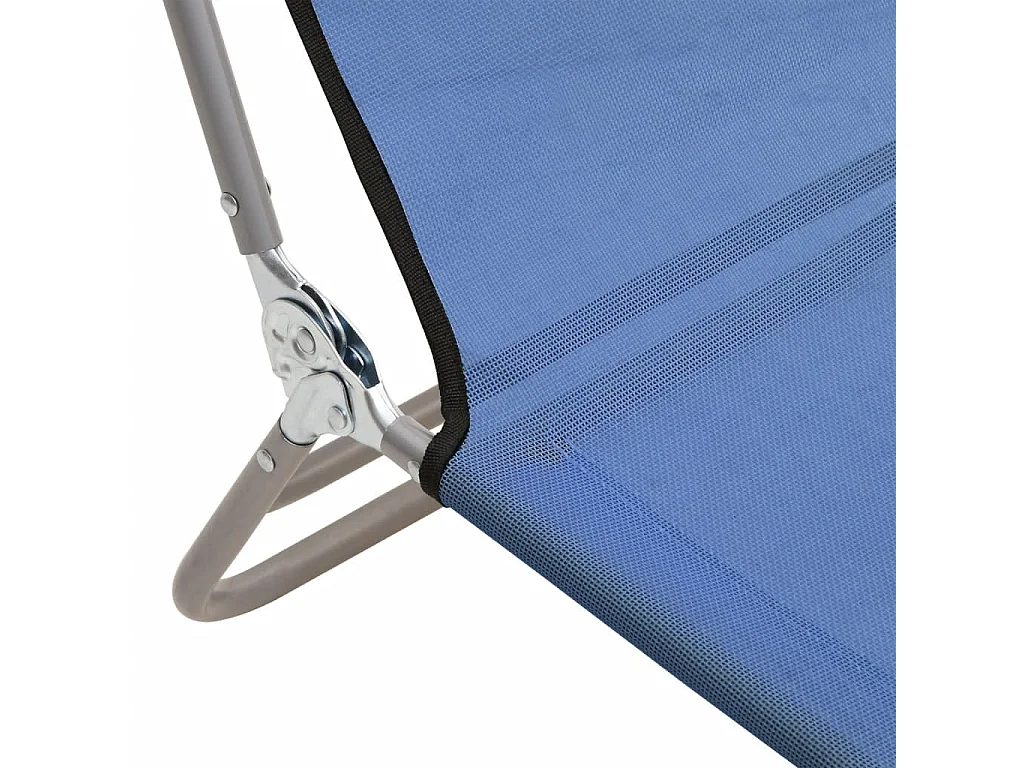 Chaises longues pliables 2 pcs bleu textilène et acier