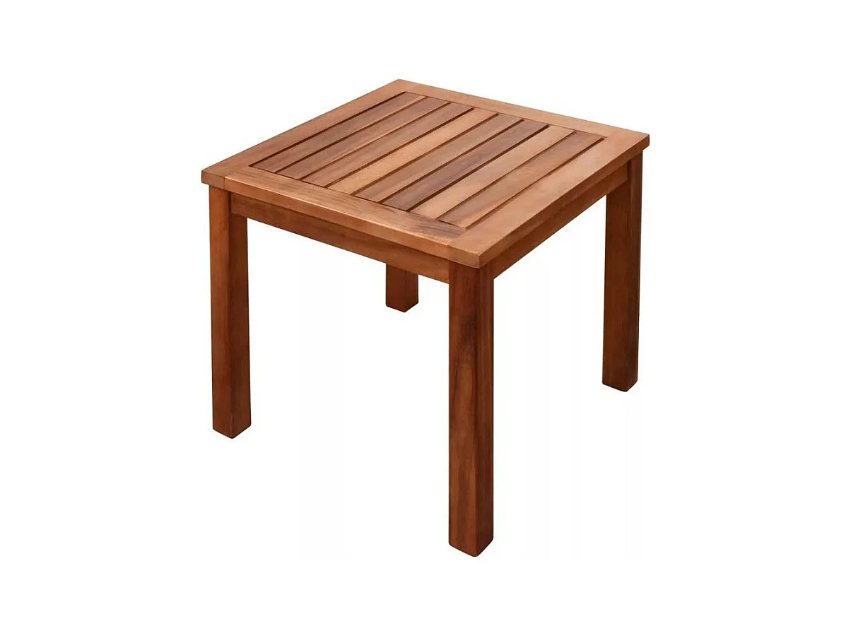 Ensemble chaise longue textilène noir et table acacia Sikash