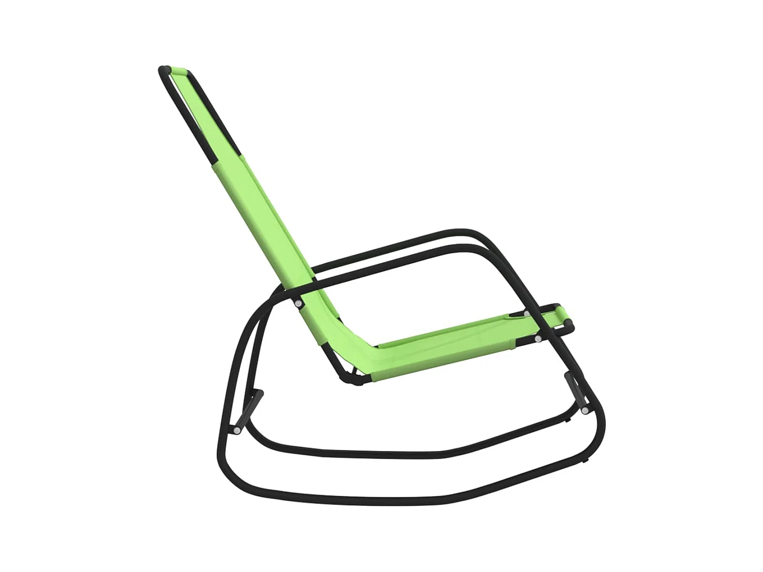 Chaises longues à bascule 2 pcs Vert Acier et textilène