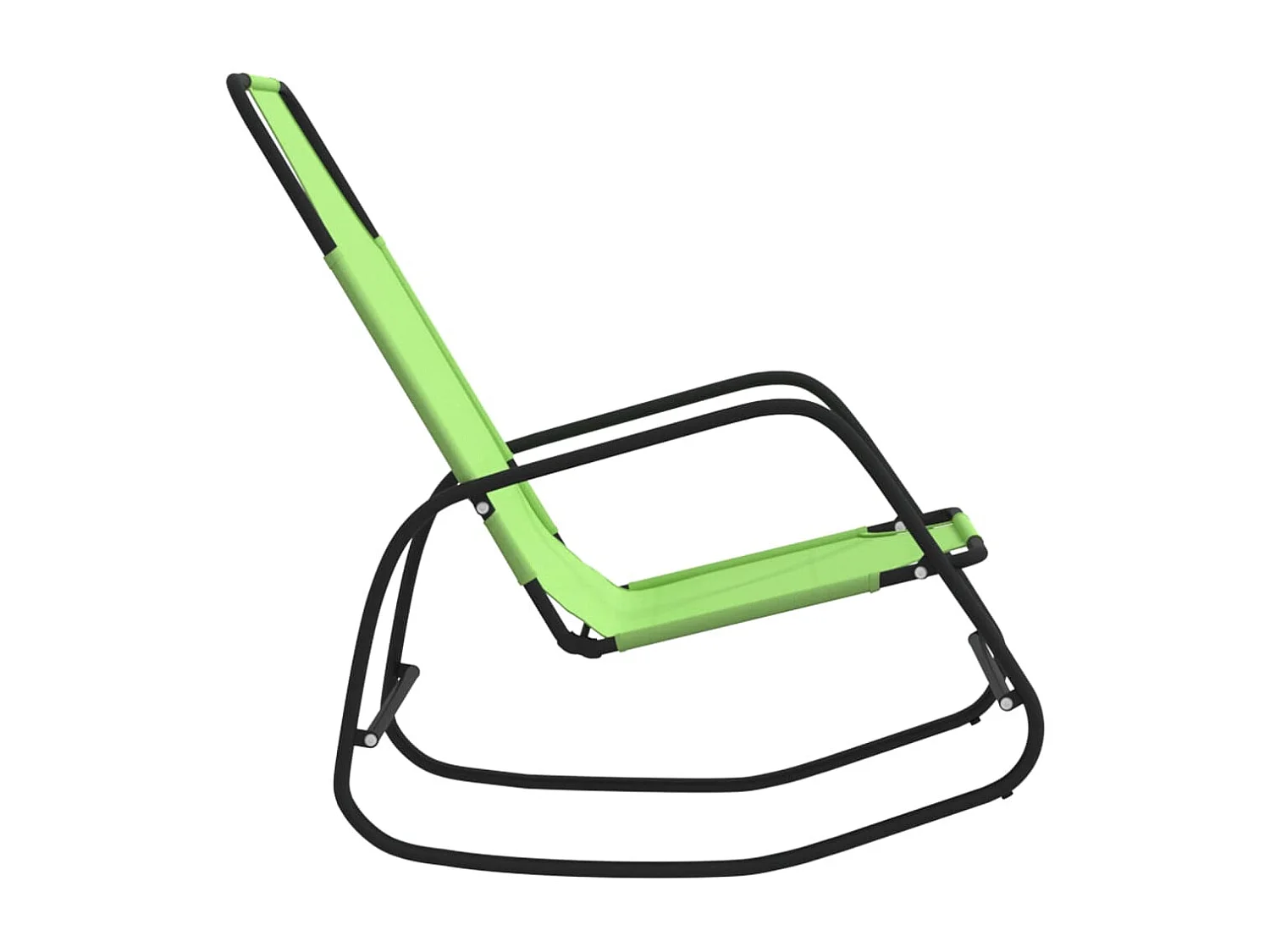 Chaises longues à bascule 2 pcs Vert Acier et textilène