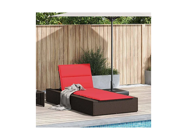 Transat avec coussin flottant marron résine tressée