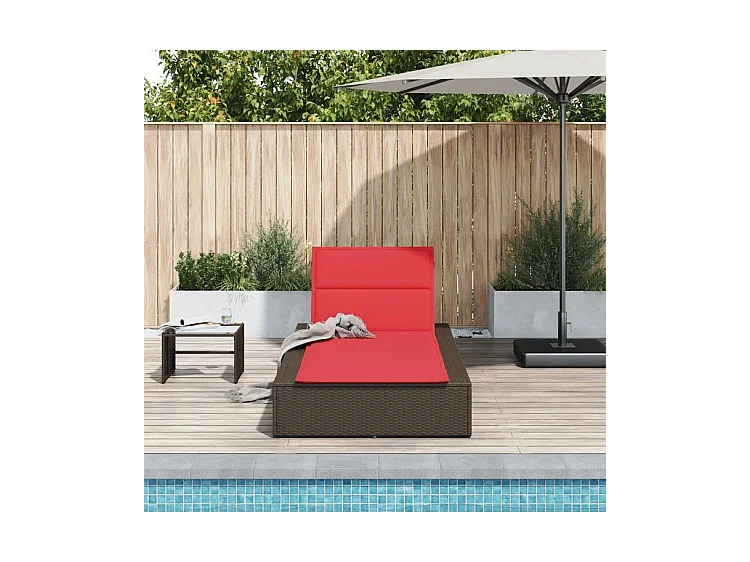 Transat avec coussin flottant marron résine tressée