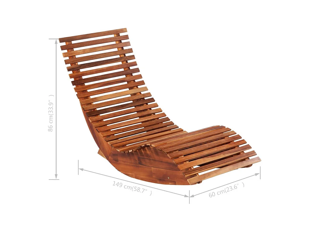 Chaises longues basculantes 2 pcs Bois d'acacia