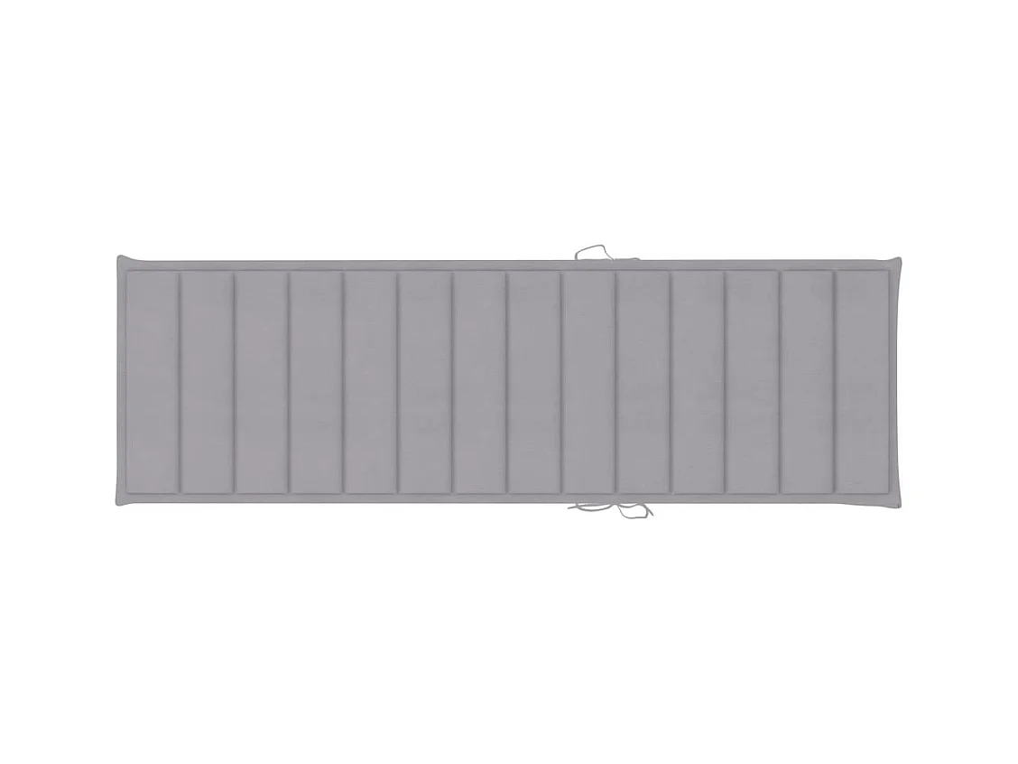 Chaise longue avec coussin gris Bois de pin imprégné