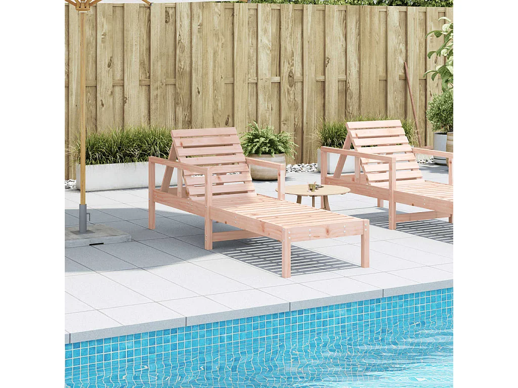 Chaise longue 199,5x62x55 bois massif de douglas