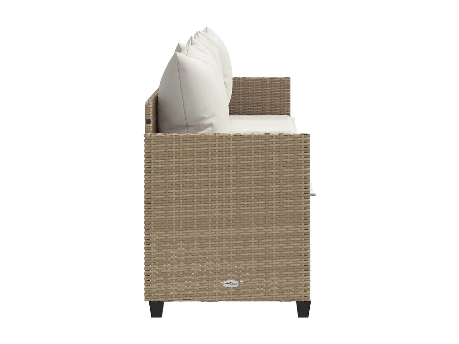 Chaise longue avec coussins beige résine tressée