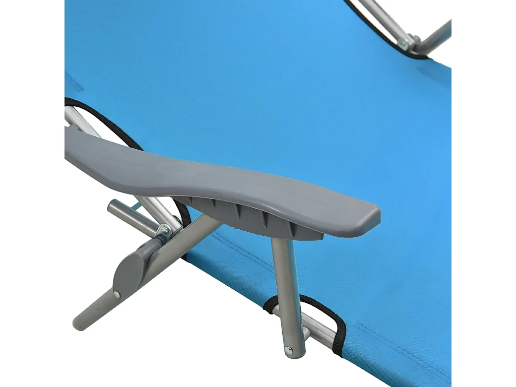 Chaise longue avec auvent Acier Bleu