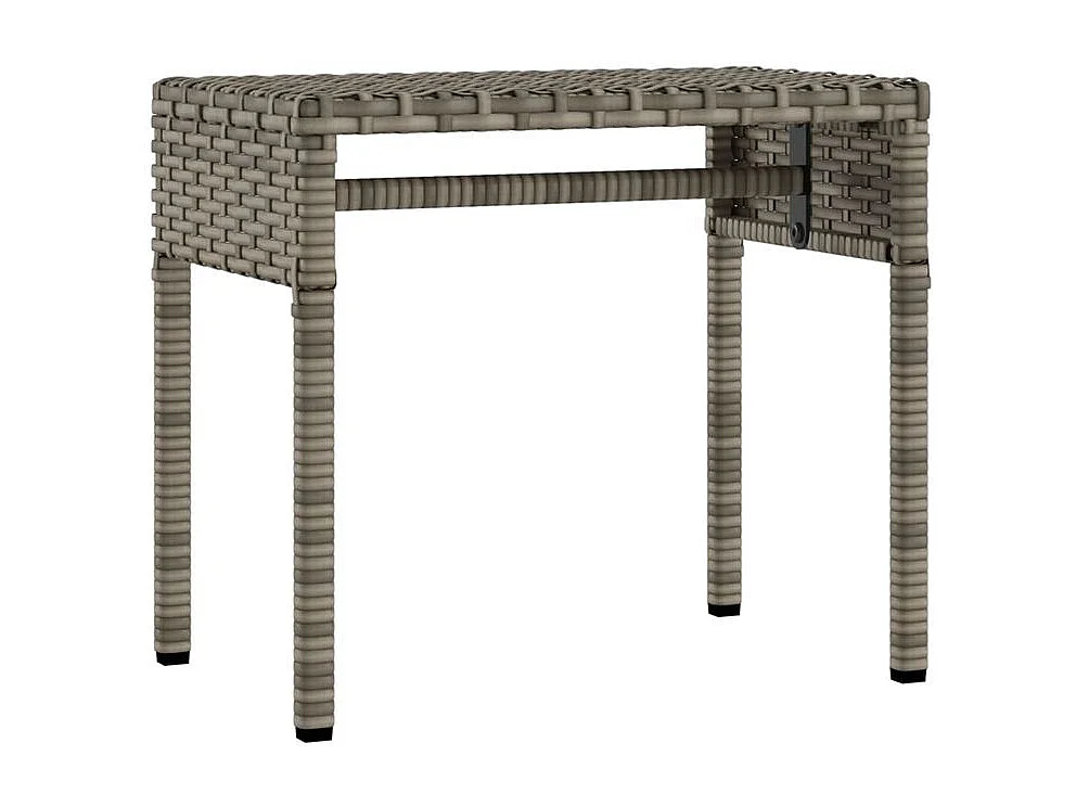 Chaise longue avec auvent et table gris résine tressée