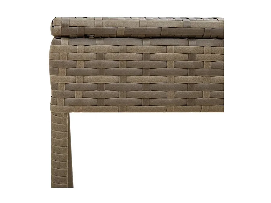 Chaise longue avec auvent et table gris résine tressée