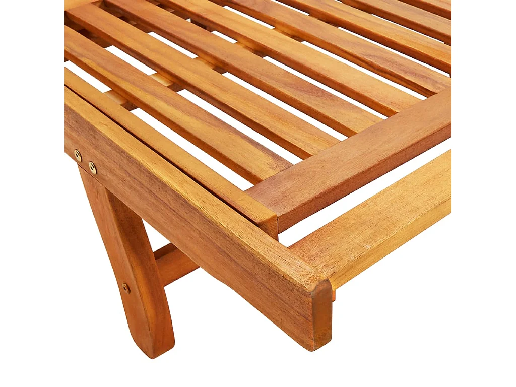 Chaises longues 2 pcs avec coussins Bois d'acacia solide 5