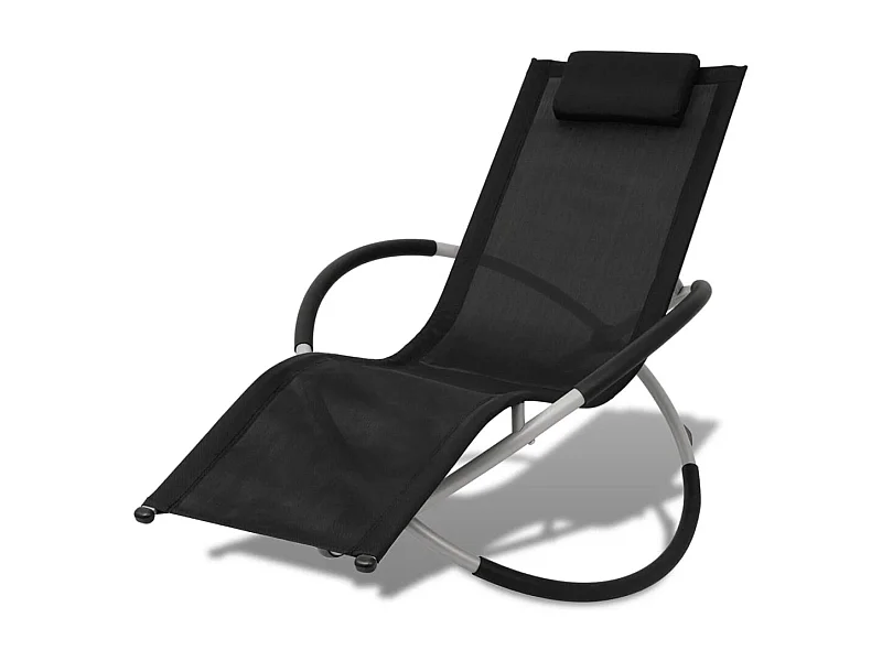 Chaise longue géométrique d'extérieur Acier Noir et gris
