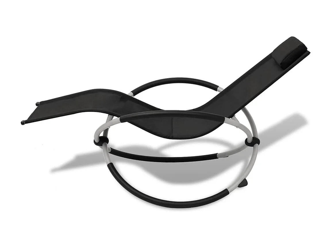 Chaise longue géométrique d'extérieur Acier Noir et gris