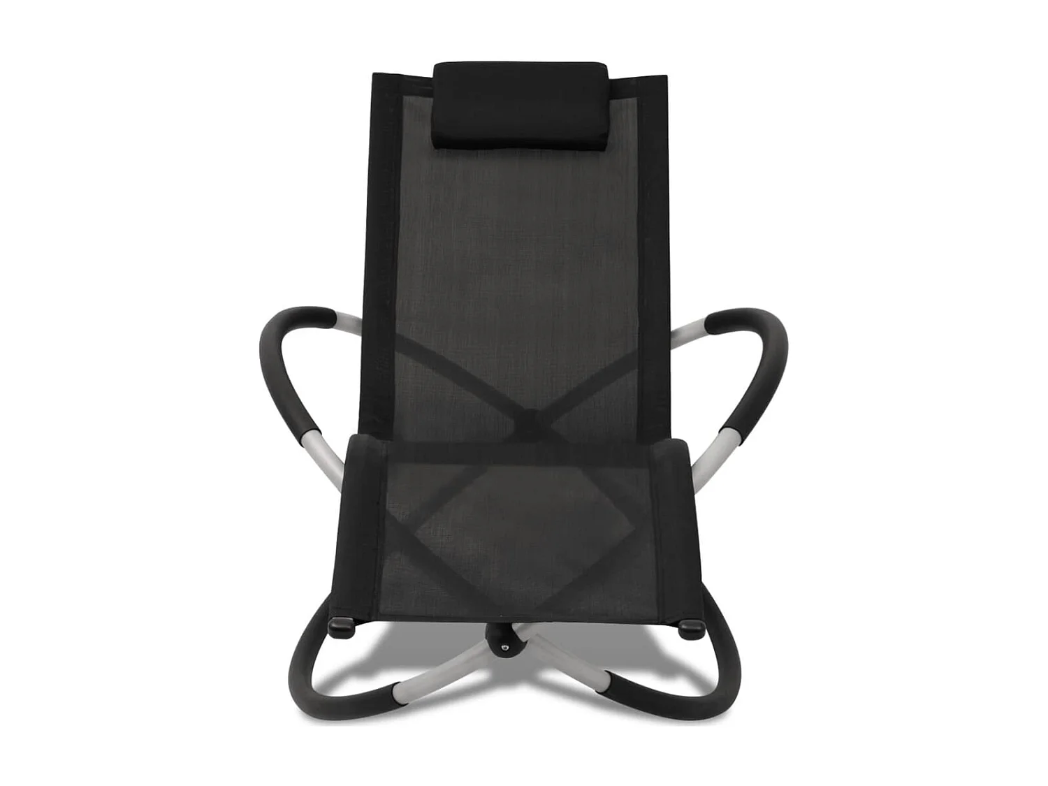 Chaise longue géométrique d'extérieur Acier Noir et gris