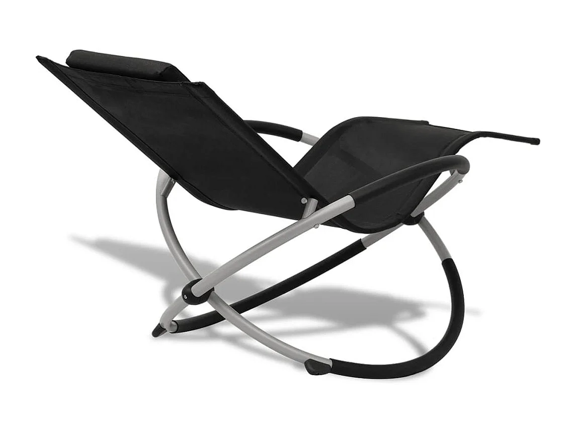 Chaise longue géométrique d'extérieur Acier Noir et gris