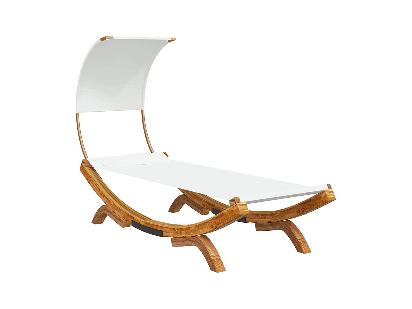 Hamac avec auvent 100x200x126 Bois courbé massif Crème