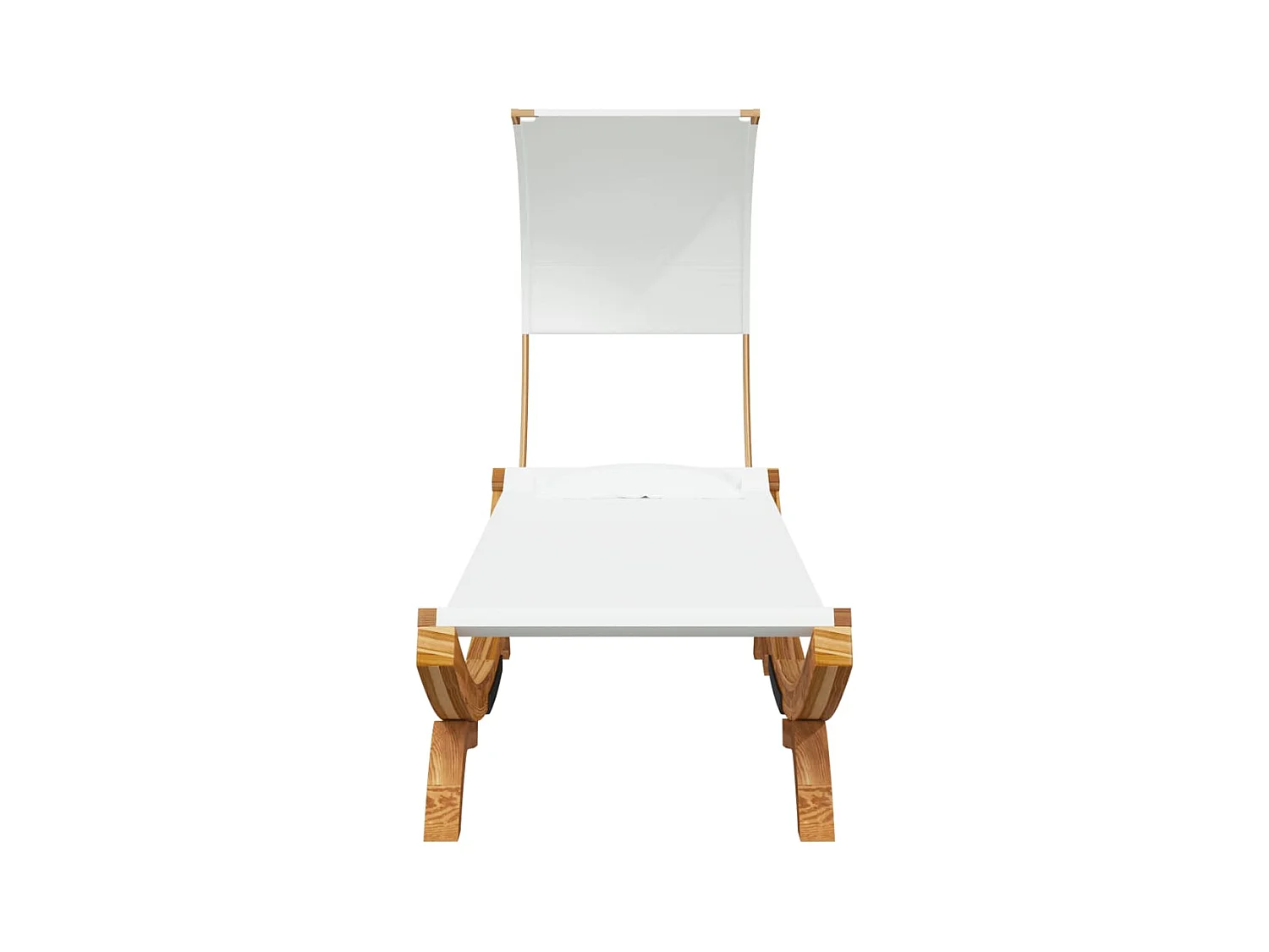 Hamac avec auvent 100x200x126 Bois courbé massif Crème