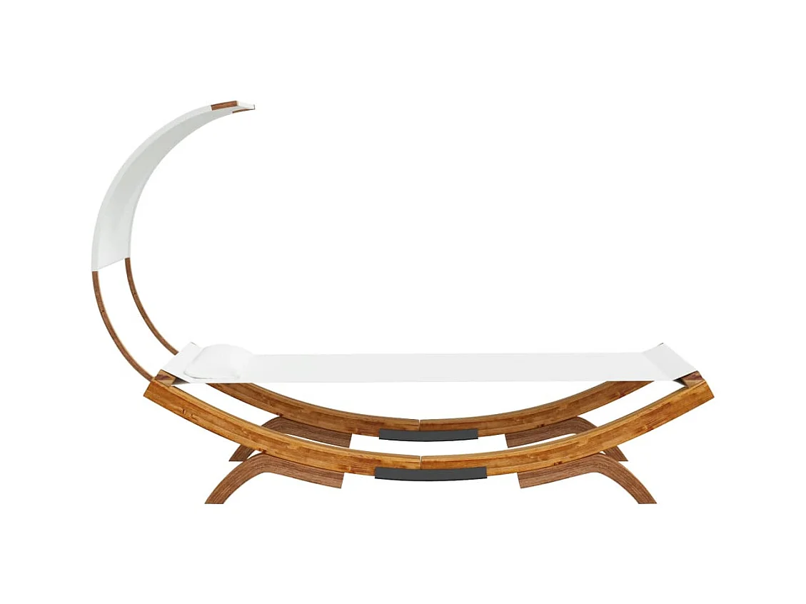 Hamac avec auvent 100x200x126 Bois courbé massif Crème