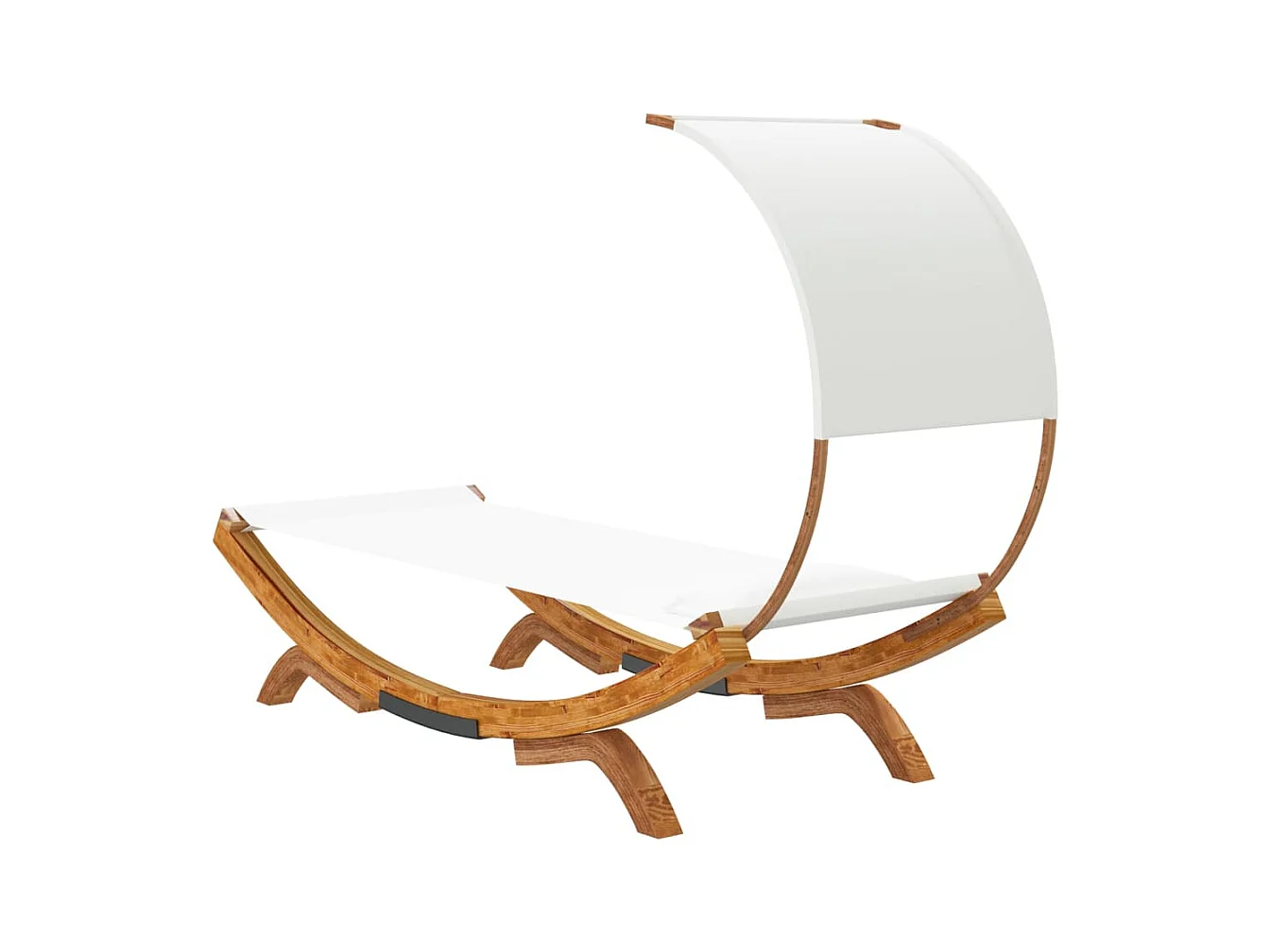 Hamac avec auvent 100x200x126 Bois courbé massif Crème