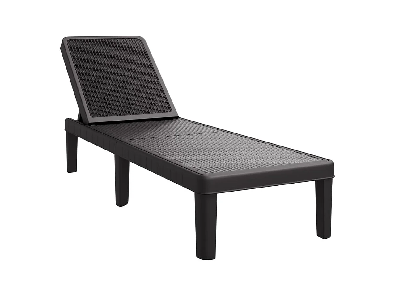 Chaise longue noir 159x57x83,5 polypropylène