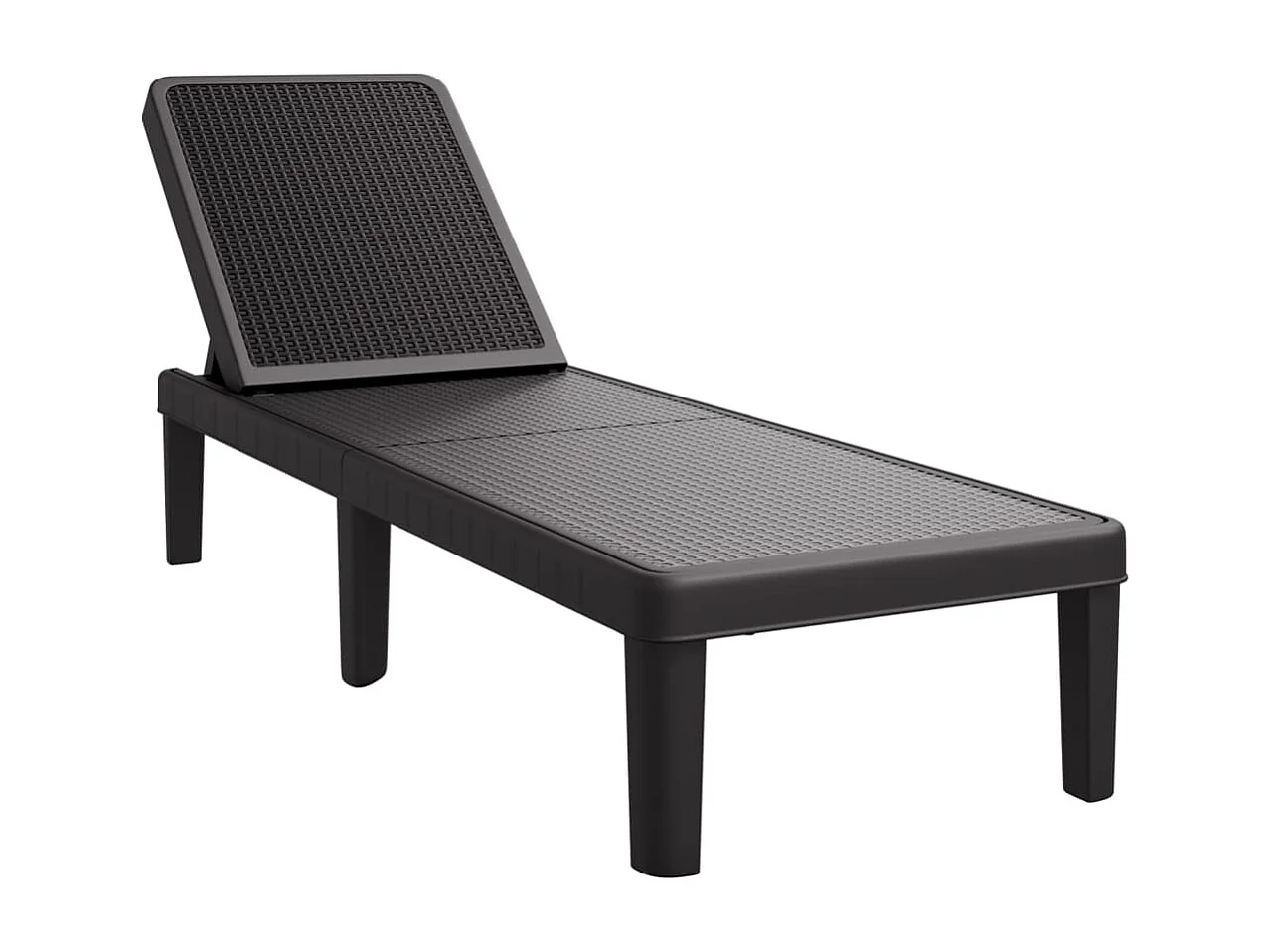 Chaise longue noir 159x57x83,5 polypropylène
