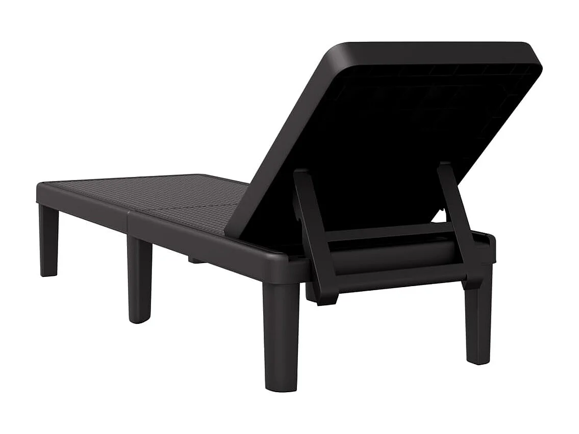 Chaise longue noir 159x57x83,5 polypropylène