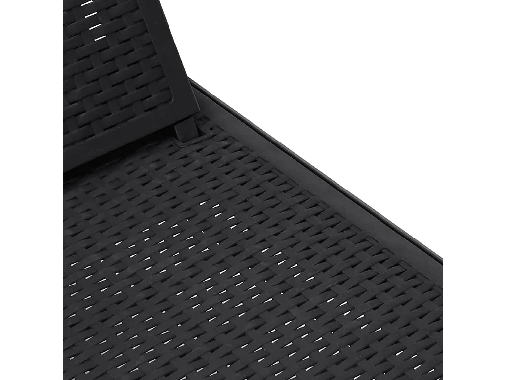 Chaise longue noir 159x57x83,5 polypropylène