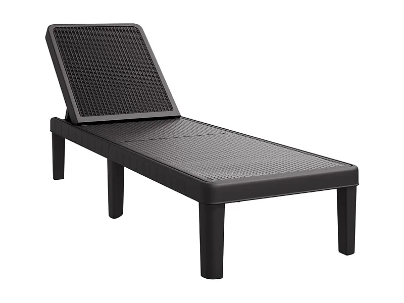 Chaise longue noir 159x57x83,5 polypropylène
