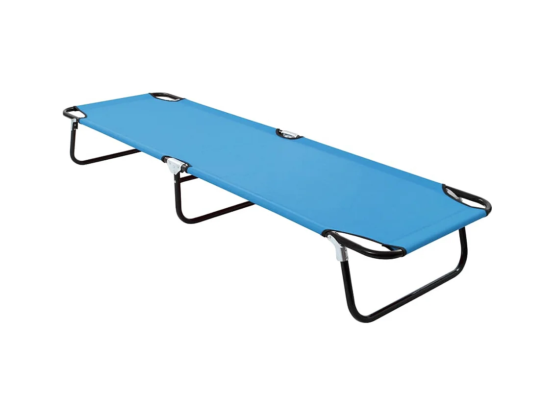 Chaise longue pliable Acier Bleu turquoise