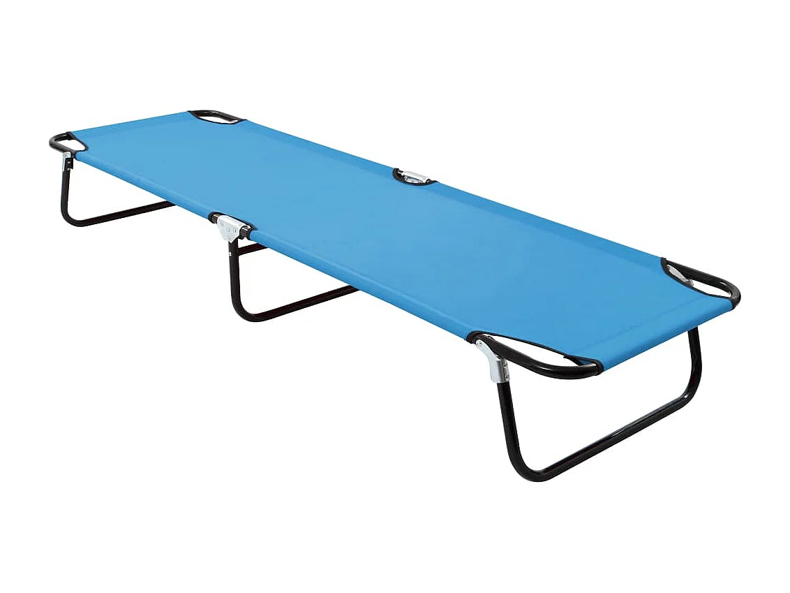 Chaise longue pliable Acier Bleu turquoise