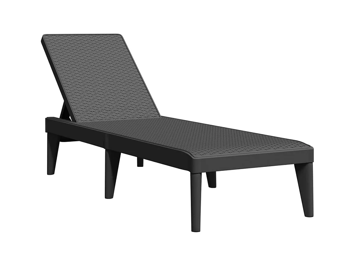 Chaise longue anthracite 186x60x29 PP