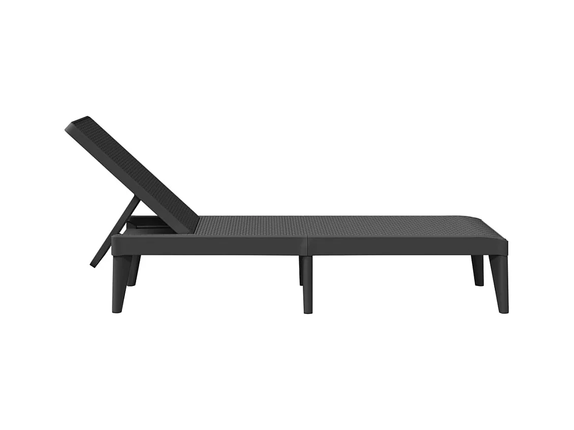 Chaise longue anthracite 186x60x29 PP