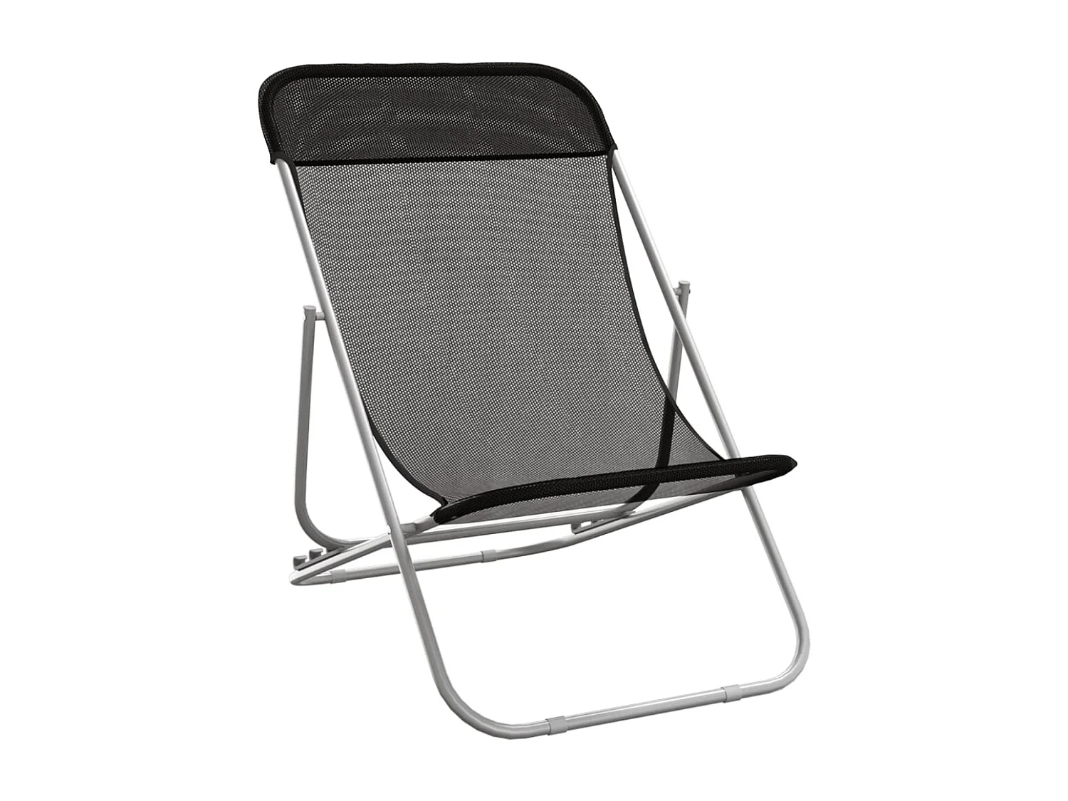 Chaises de plage pliantes 2pcs textilène acier enduit de poudre