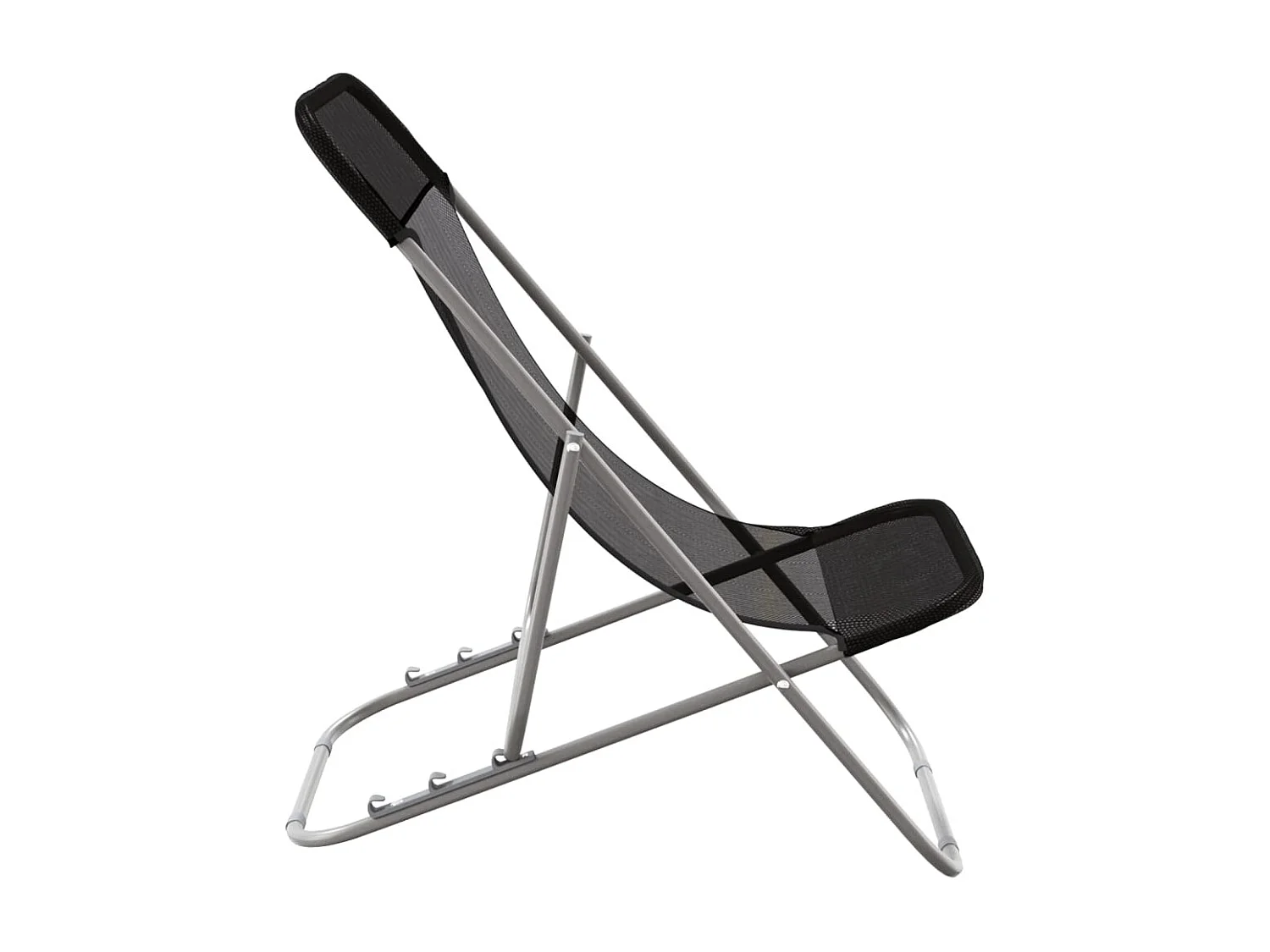 Chaises de plage pliantes 2pcs textilène acier enduit de poudre