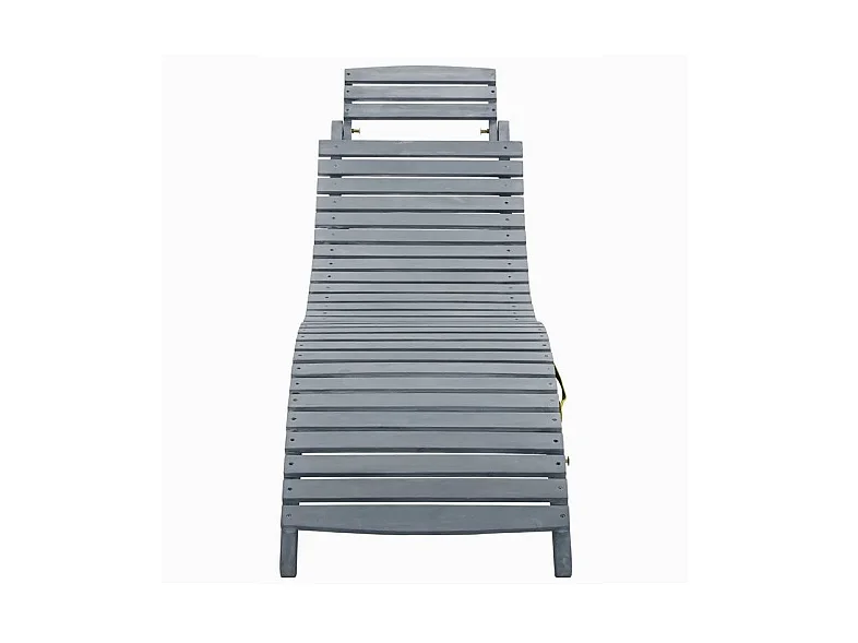 Chaise longue pliante acacia massif gris Ontim