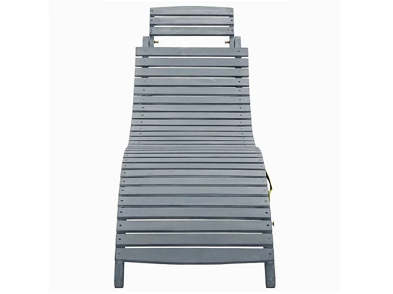 Chaise longue pliante acacia massif gris Ontim
