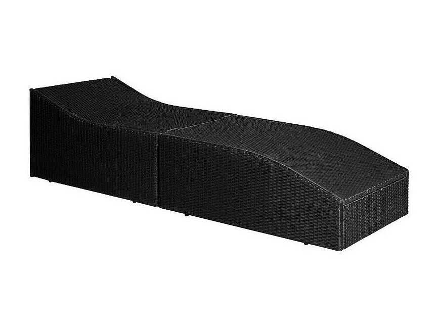 Chaise longue pliable tissu blanc et résine noire Alumi