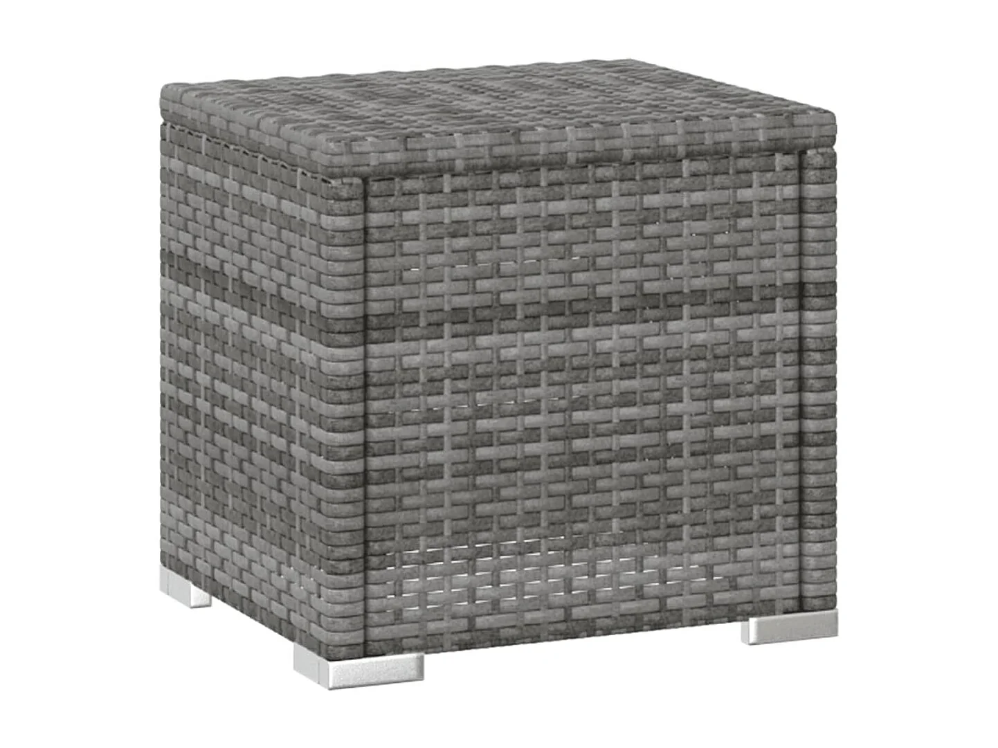 Chaises longues de jardin table à thé 3 pcs Résine tressée Gris