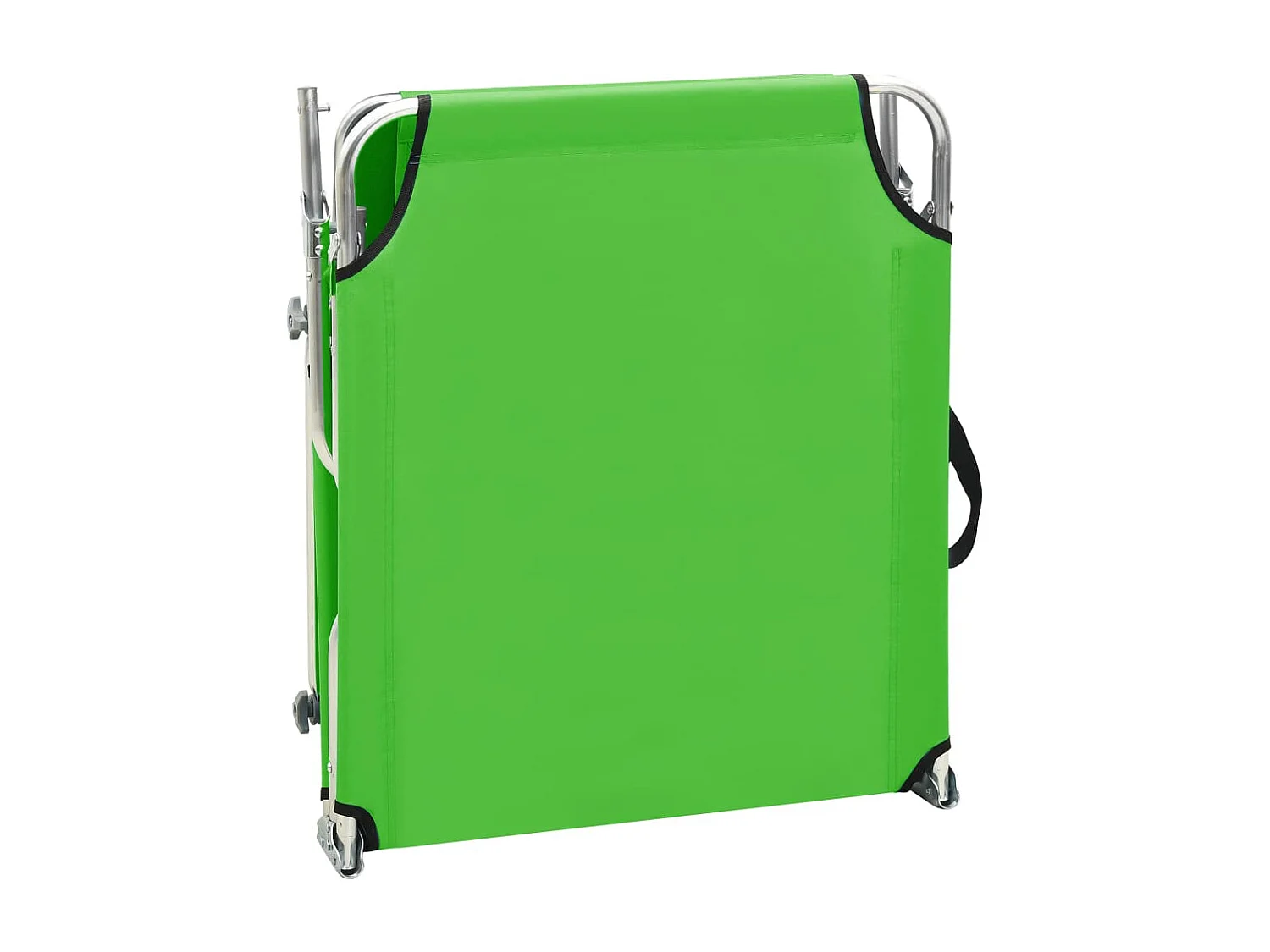 Chaise longue pliable avec auvent Vert Aluminium