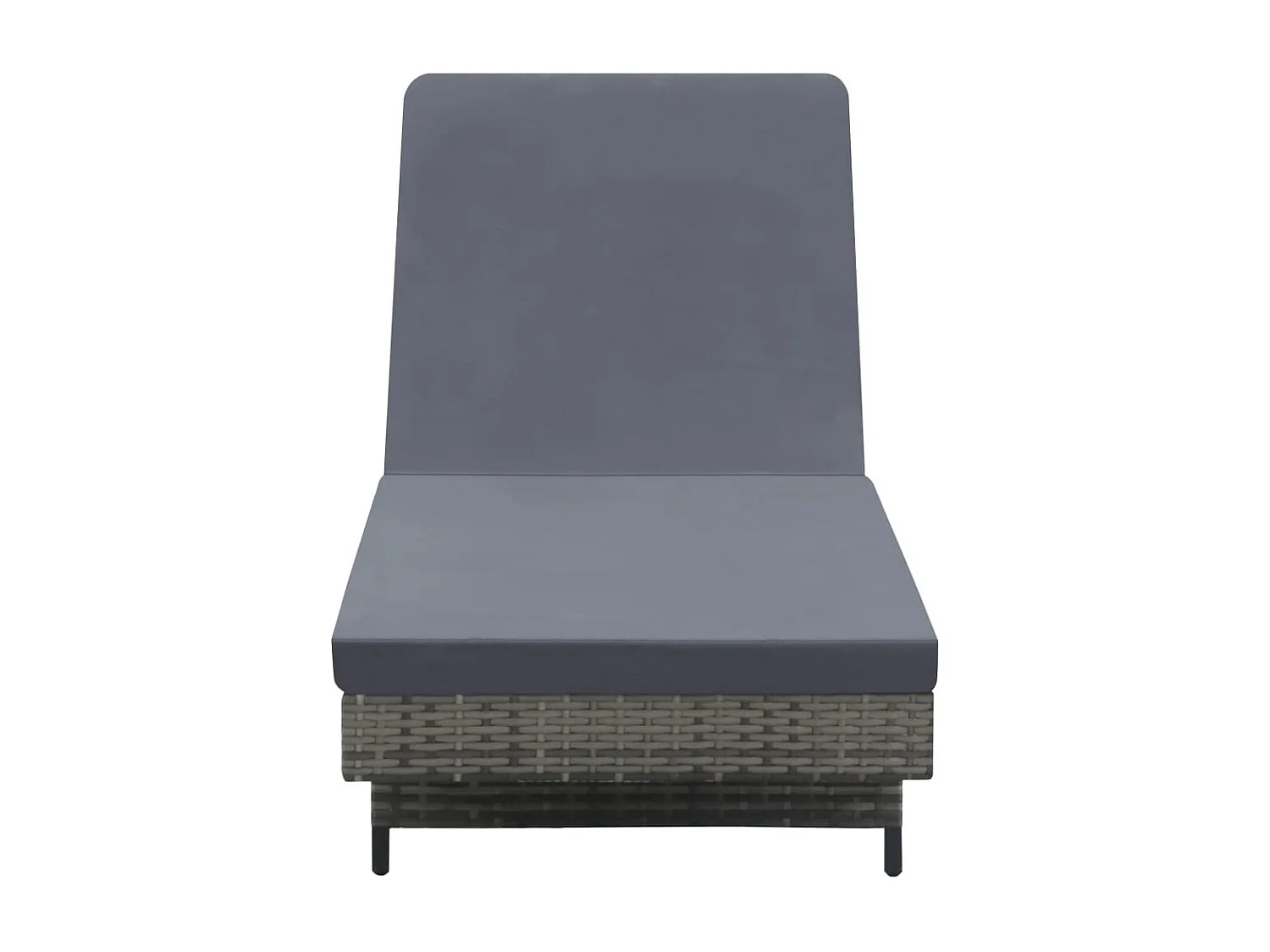 Chaise longue avec roues et coussin Résine tressée Anthracite