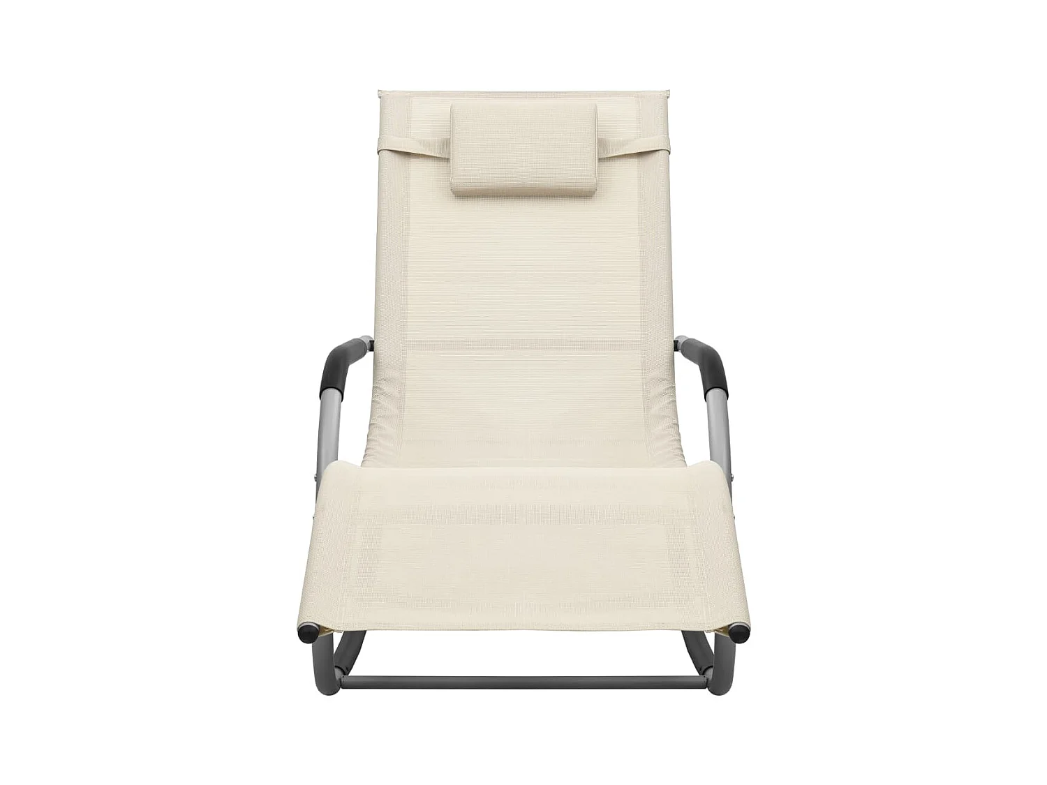 Chaise longue Textilène Crème et gris 2