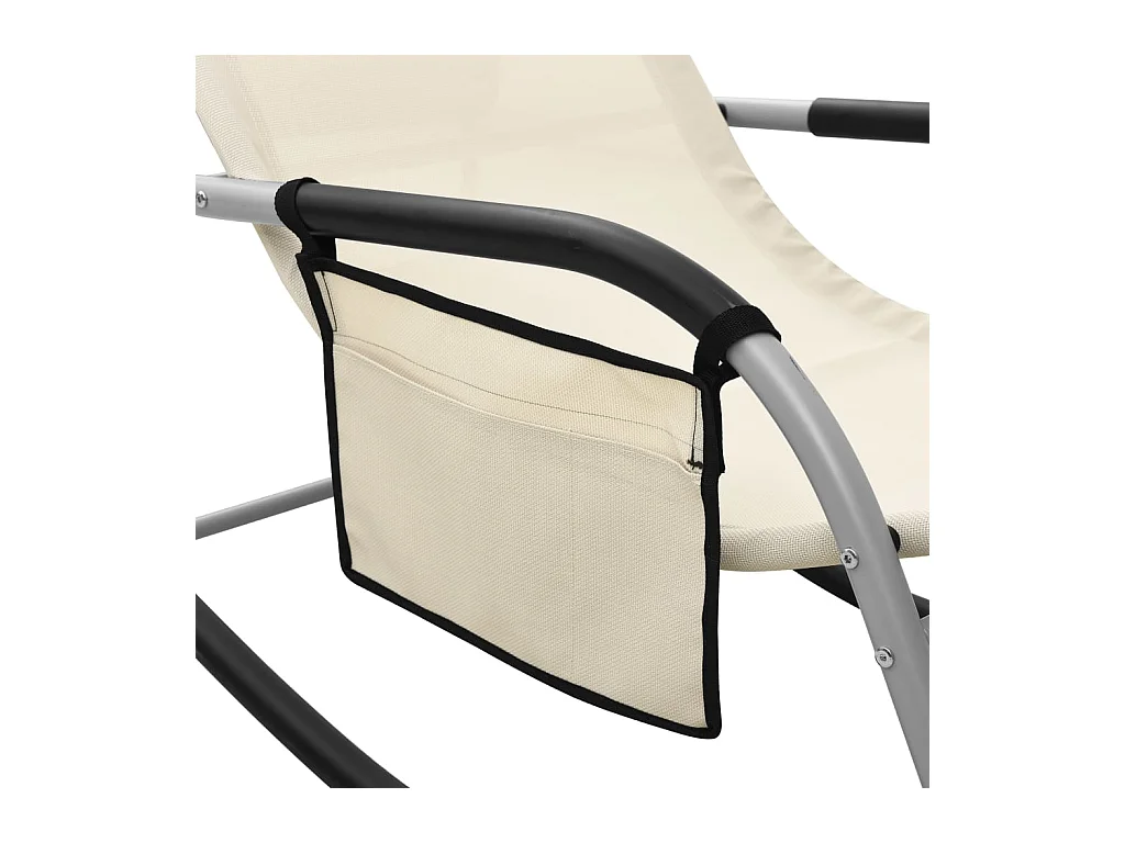 Chaise longue Textilène Crème et gris 2